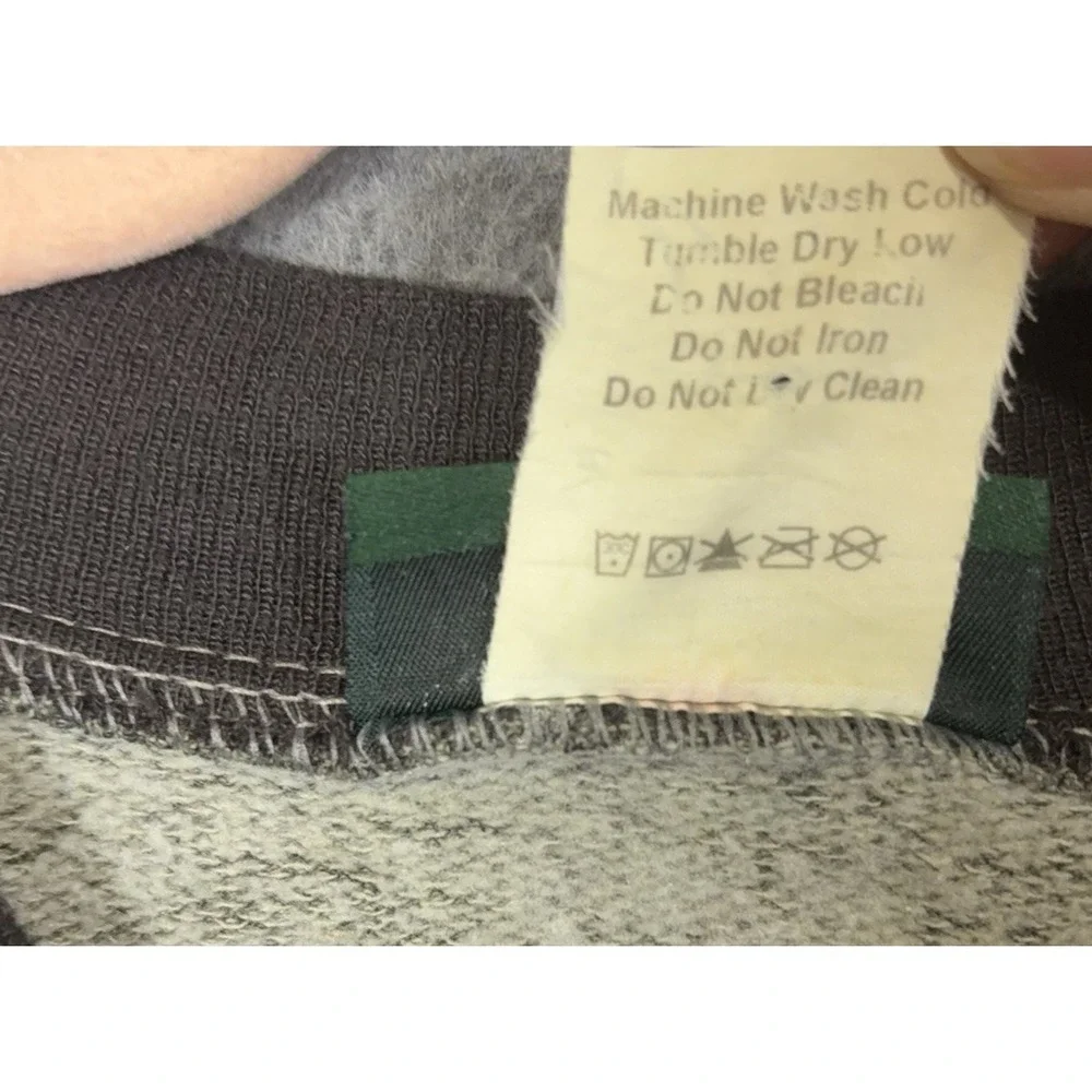 Forest Glen Apparel Henley Sweater Mens Sz L Green Deer Print USA VTG